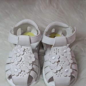 White Floral Kids Sandals